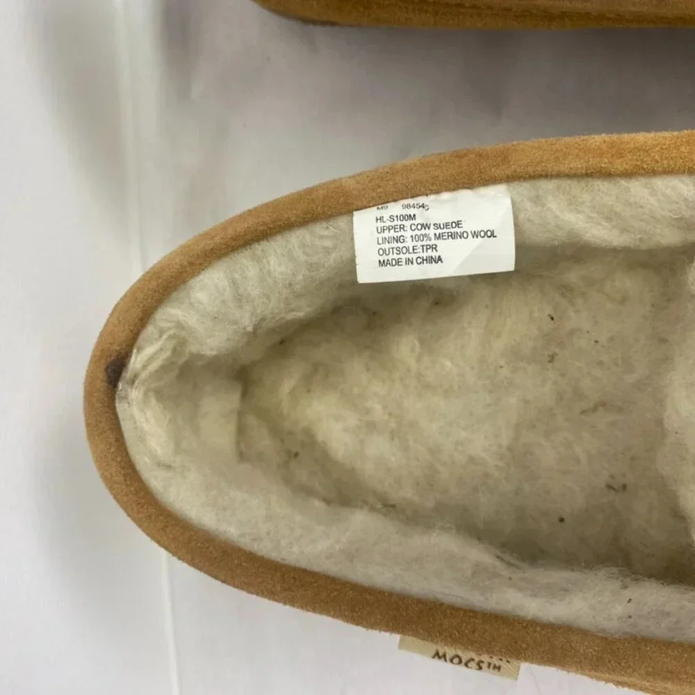 NWOT 100% Merino Wool Leather Plymouth Moccasins